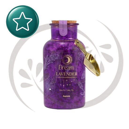 AURORA DREAM OF LAVENDER vannas sāls ar kaltētu lavandu, 600 g